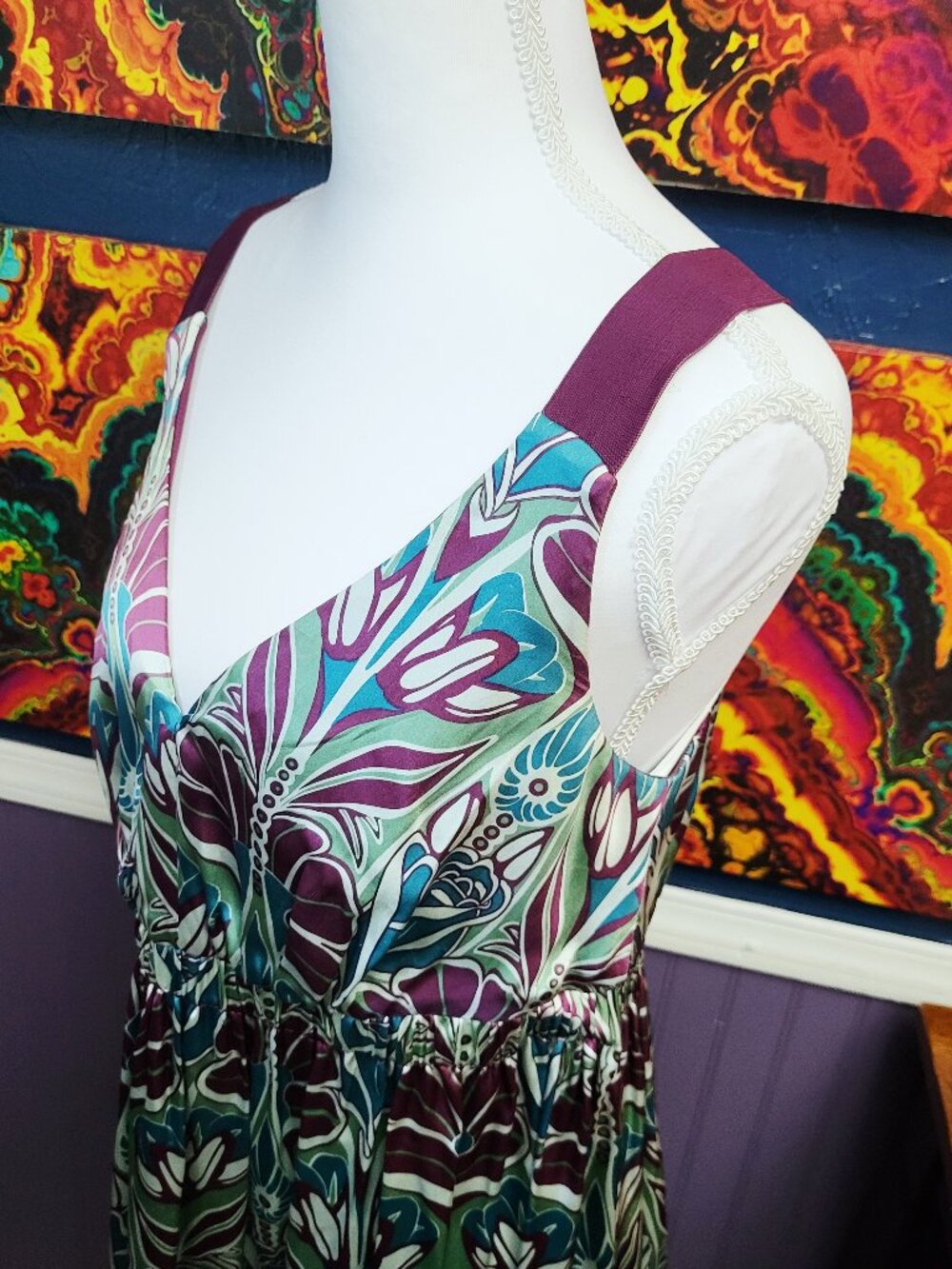 OC by Oleg Cassini ~ Sz 4 ~ Maxi XL Floral Dress ~ Excellent Condition